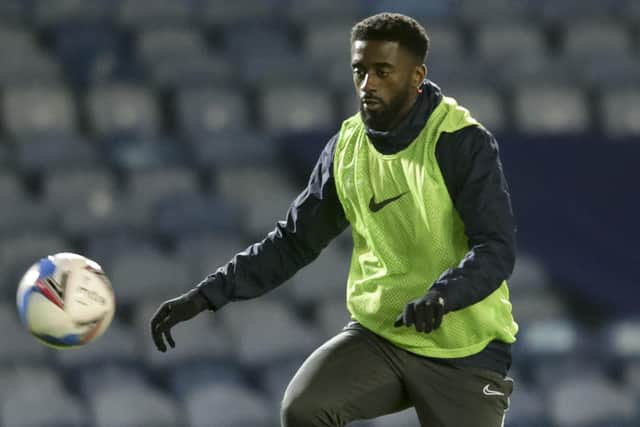 Jordy Hiwula will make his Pompey full debut in tonight's Papa John's Trophy match with West Ham under-21s. Picture: Robin Jones