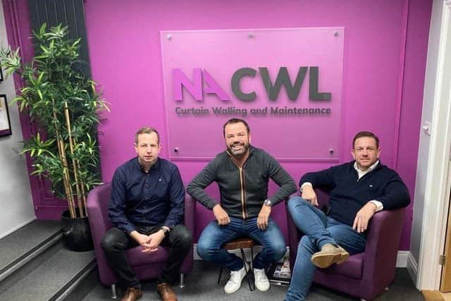 NA Curtain Walling, Nick Carter, special works project manager, director Robbie Welch and director Nolan Bird