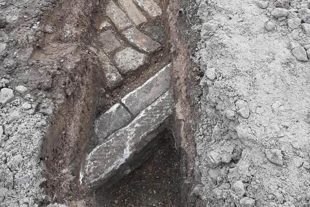 The trench where both the bell and Victorian path were discovered in Southsea