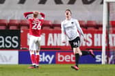 Andy Cannon celebrates netting in Tuesday night's 3-1 win at Charlton - only his second goal in 59 Pompey appearances. Picture: John Walton/PA Wire