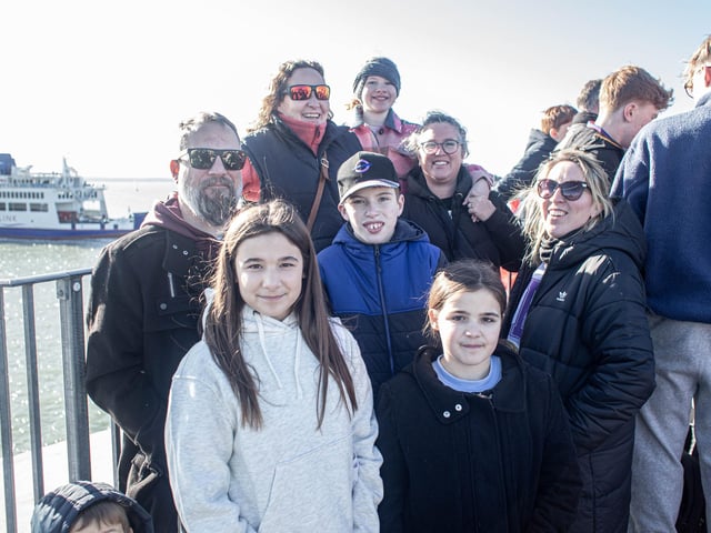 Pictured: Kirsten Bell with her family at the Round Tower, Old Portsmouth. Picture: Habibur Rahman