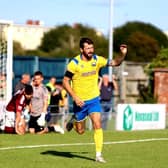Dan Wooden scored his fifth Southern League Premier South goal of the season at Met Police on Tuesday. Picture by Tom Phillips.