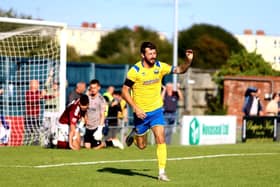 Dan Wooden scored his fifth Southern League Premier South goal of the season at Met Police on Tuesday. Picture by Tom Phillips.