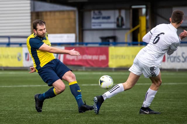 Moneyfields (yellow) v Portland. Picture by Alex Shute