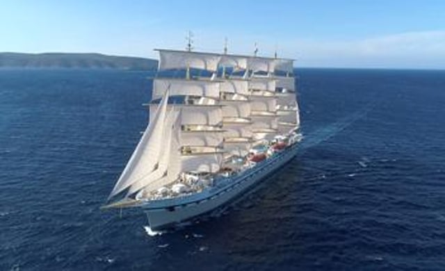 The Golden Horizon, the world's largest luxury sailing ship, was due to set off on her maiden voyage from Portsmouth in June. Photo: Tradewind Voyages