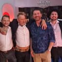 Portsmouth covers band The Voltaires with Nick Knowles (fourth from left), at the TV presenter's 60th birthday. Picture by Stuart Paul