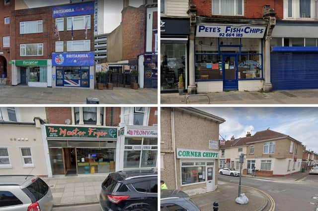 These fish and chip shops all carry the highest possible food hygeine rating - five-out-of-five - awarded by the Food Standards Agency.