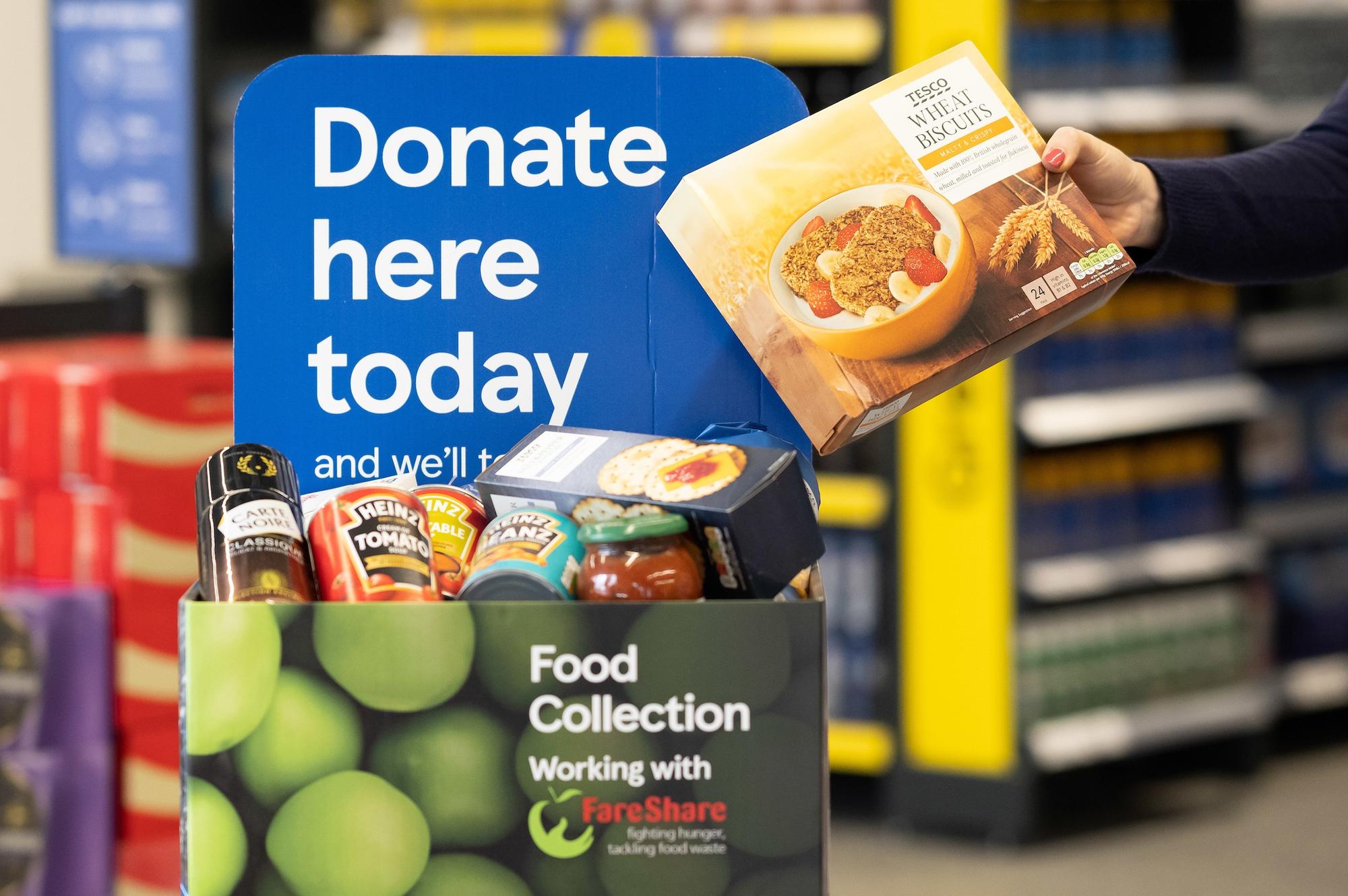 Tesco store food boxes