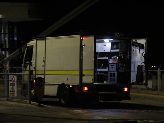A 'suspicious package' was disposed of by the bomb squad at The Hard in Portsmouth last night. Picture: Jack