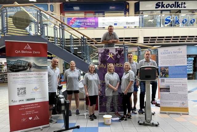 The team at a recent fundraising event in The Meridian Centre in Havant.