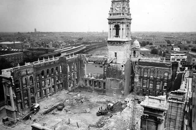 Portsmouth Guildhall 'gutted' after being bombed in January 1941. The News PP5077