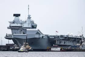 The £3.2bn aircraft carrier and Nato flagship weighs 65,000 tonnes and can carry a crew of 700. On deployment, 40 holicopters can be carried and embarked.
Picture credit: Lisa Ferguson