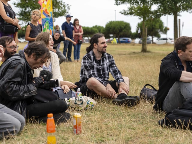 Attendees at the 150th anniversary of the Battle of Southsea on August 3.
