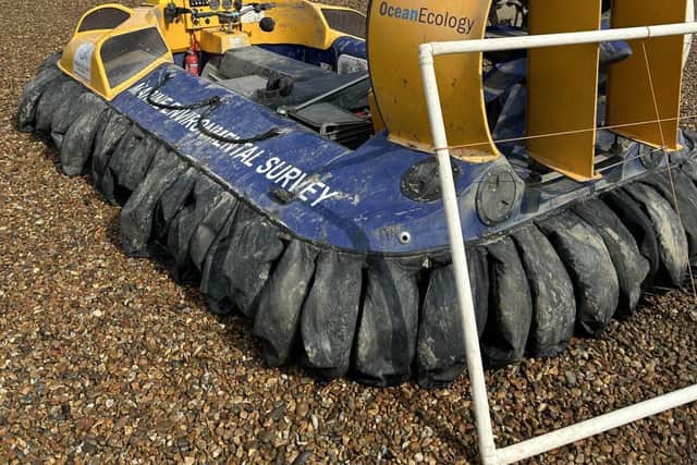 The hovercraft used to survey the Chichester Harbour seagrass