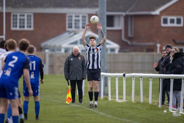 Hayling United (black/white) v Clanfield. Picture by Alex Shute