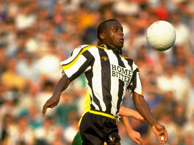 Southsea's Kevin Bartlett made three appearances after coming through the Blues' youth system, all coming off the bench in the old Third Division under Frank Burrows. Upon his release by Bobby Campbell in 1982, he dropped into non-league with Fareham, where the pacy striker enjoyed a prolific time. In September 1986 he returned the Football League, reuniting with Burrows at Cardiff City. Bartlett would later play for West Brom, Notts County, Cambridge United and Port Vale, winning two career promotions, while also represented Neil Warnock's Magpies in the top flight. Picture: Russell  Cheyne/Allsport