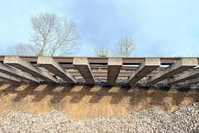 A 44-metre landslip which happened on the embankment to the northeast of Hook station in Hampshire on the line from London to Basingstoke. Photo credit should read: Network Rail/PA Wire