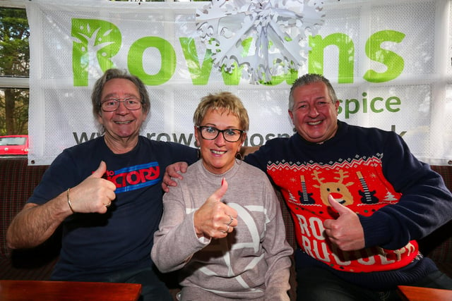 From left, Radio Victory MD Bob Bruce, and the landlady and landlord of The George, Alison Munden and Andy Munday. Radio Victory fundraiser for Rowans Hospice, which took place at The George Inn on Portsdown Hill Road
Picture: Chris Moorhouse