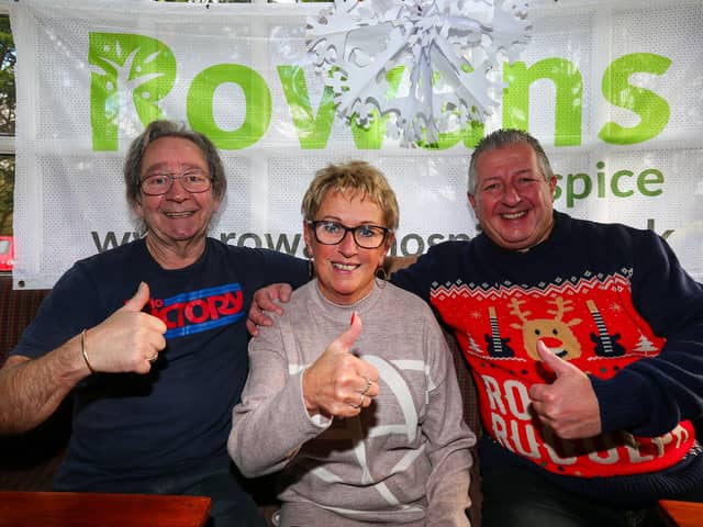 From left, Radio Victory MD Bob Bruce, and the landlady and landlord of The George, Alison Munden and Andy Munday. Radio Victory fundraiser for Rowans Hospice, which took place at The George Inn on Portsdown Hill Road
Picture: Chris Moorhouse