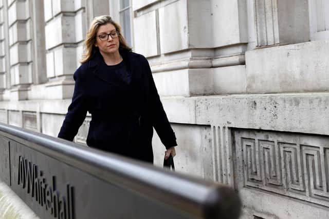 Britain's Paymaster General Penny Mordaunt arrives at the Cabinet Office. Picture: TOLGA AKMEN/AFP via Getty Images