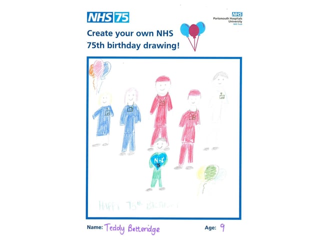 An entry by Teddy, 9, for the children's drawing competition run by Portsmouth Hospitals University NHS Trust