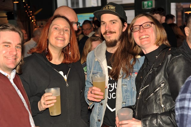 Dave Elvy, Ali Coote, Stuart Williams and Denise Elvy enjoying the 10th anniversary of Icebreaker Festival, which took place in various venues in the Albert Road area on Saturday. Picture by Paul Windsor