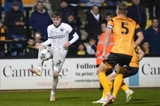 Zak Swanson impressed John Mousinho upon his return to Pompey's side at Cambridge United. Picture: Jason Brown/ProSportsImages