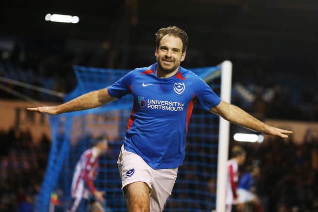 Brett Pitman scored 42 goals in 99 appearances during three seasons with Pompey. Picture: Joe Pepler