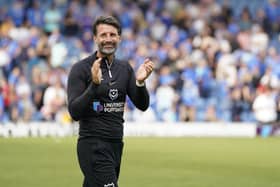 Pompey boss Danny Cowley applauds the Fratton faithful following the Blues' recent win against Peterborough. Picture: Jason Brown/ProSportsImages