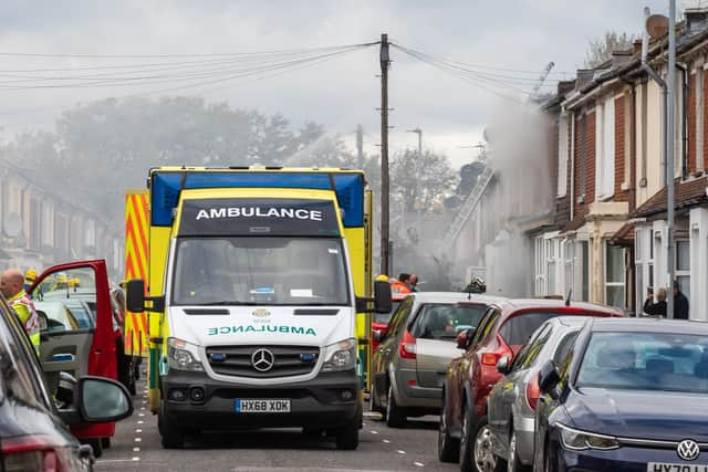 Smoke from a home Nelson Avenue filled the street. Picture: Mike Cooter (221021)