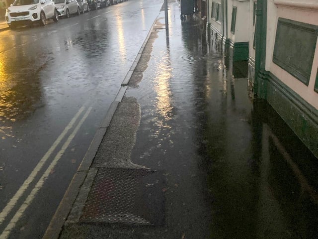Leesland Road in Gosport, suffered some flooding after heavy rainfall in the early hours of Monday, September 23, 2024.Picture: Victoria Smith