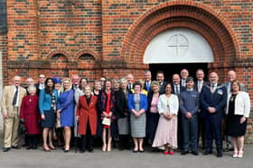 Politicians and dignitaries outside St Peter and St Pauls Church in Fareham on Sunday (April 7) to mark the 50th anniversary of the local authority.