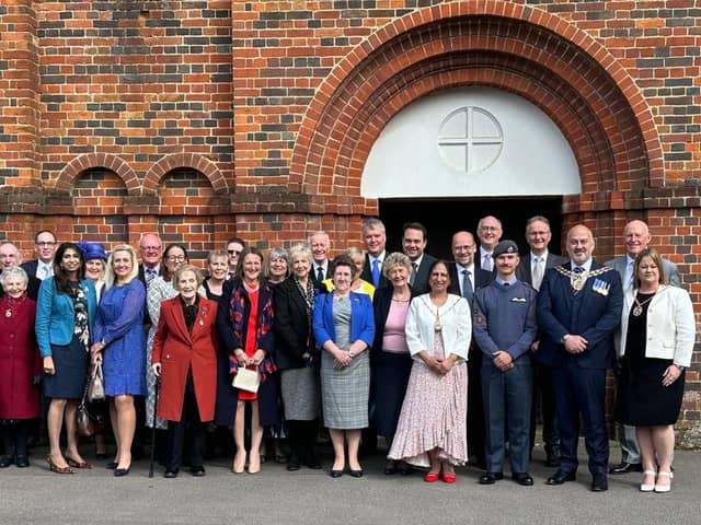 Politicians and dignitaries outside St Peter and St Pauls Church in Fareham on Sunday (April 7) to mark the 50th anniversary of the local authority.