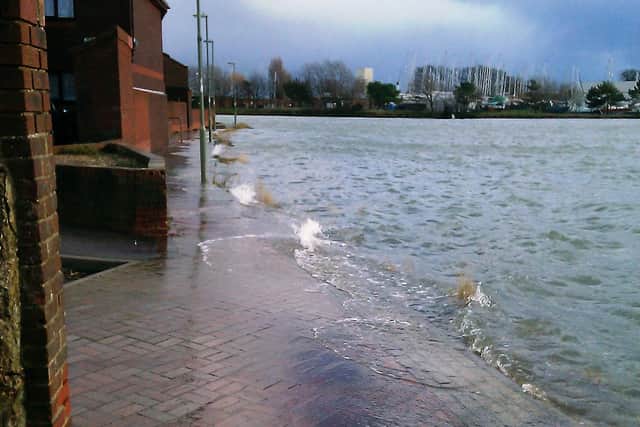 Previous flooding at Seafield as Gosport flood defence schemes make progress