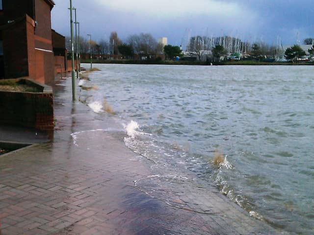 Previous flooding at Seafield as Gosport flood defence schemes make progress