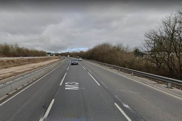 Police were called to the crash on the M3 southbound at 10.43am. Picture: Google Street View.