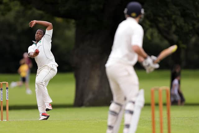 Zeeshan Hazell bowling for Bedhampton against Fareham & Crofton 2nds. Picture: Chris Moorhouse