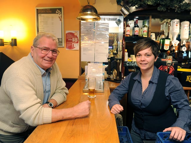 Regular Dave Simpson with Kirstie Craig the assistant manager in 2012 (121692-1)
