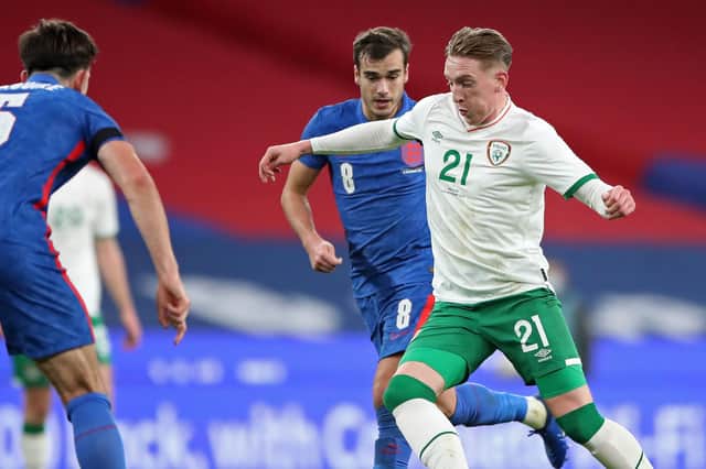 Ronan Curtis in action for the Republic of Ireland v England in November 2020.  Picture:  NICK POTTS/POOL/AFP via Getty Images