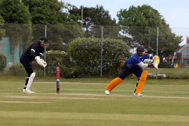 Minhaj Jalill on his way to an unbeaten 81.

Picture: Sam Stephenson.