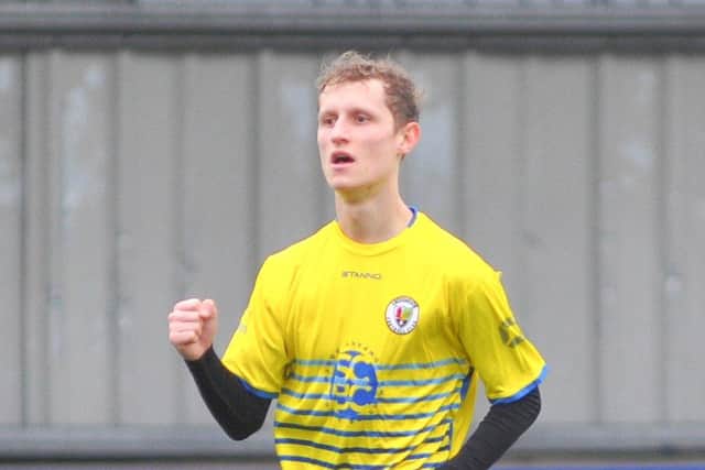 Steve Hawley celebrates Locks Heath's second goal. Picture: Martyn White