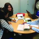 St Vincent College's Transition and Progression Manager Alistair Lambon talks to students