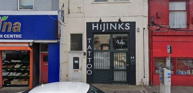 Hijinks Tattoo Club, Fratton Road, has a rating of 5 on Google with 43 reviews.