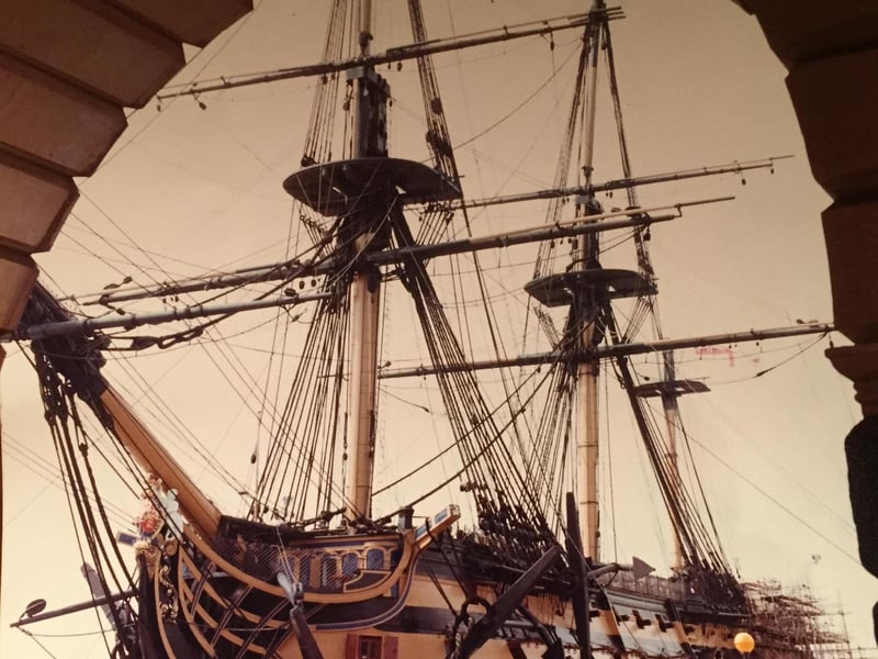 Images from 1960s Portsmouth by Courtney Photographics  Pictured: This photo of HMS Victory was taken Roger Courtney in the late 60s and was used in tourist brochures and magazines for many years.      Picture: Courtney Photographics