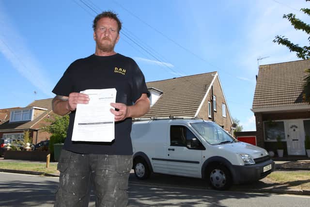 Darren Hubbert was stunned after he recieved a £100 parking penalty without warning for an alleged infringement at QA Hospital. Picture: Habibur Rahman
