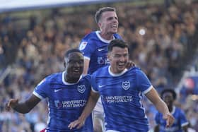 Pompey have produced goal threat from different areas this season - such as Regan Poole's finish against Peterborough. Picture: Barry Zee.