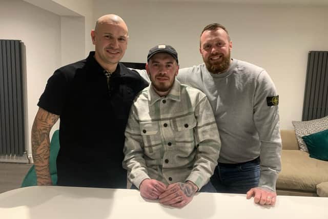 Left to right: Adam Vye, Nathan Smith and Aaron Smith. The trio will attempt to climb the UK's three highest mountains this summer for Parkinson's UK