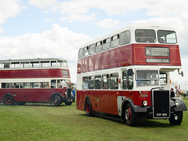 Pictured is: A Portsmouth City open top bus departs for the Provincial Society road run.
Picture: Keith Woodland