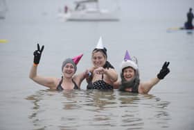 Swimmers enjoy the Gafirs' New Year's Day Swim at Stokes Bay in Gosport in 2020. Picture: Ian Hargreaves