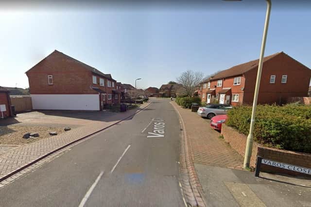 Police chased a man riding a bike in Varos Close, Gosport. They found some cordless vacuum cleaners stuffed into a bag. The man also had a knife and some drug paraphernalia. Picture: Google Street View.